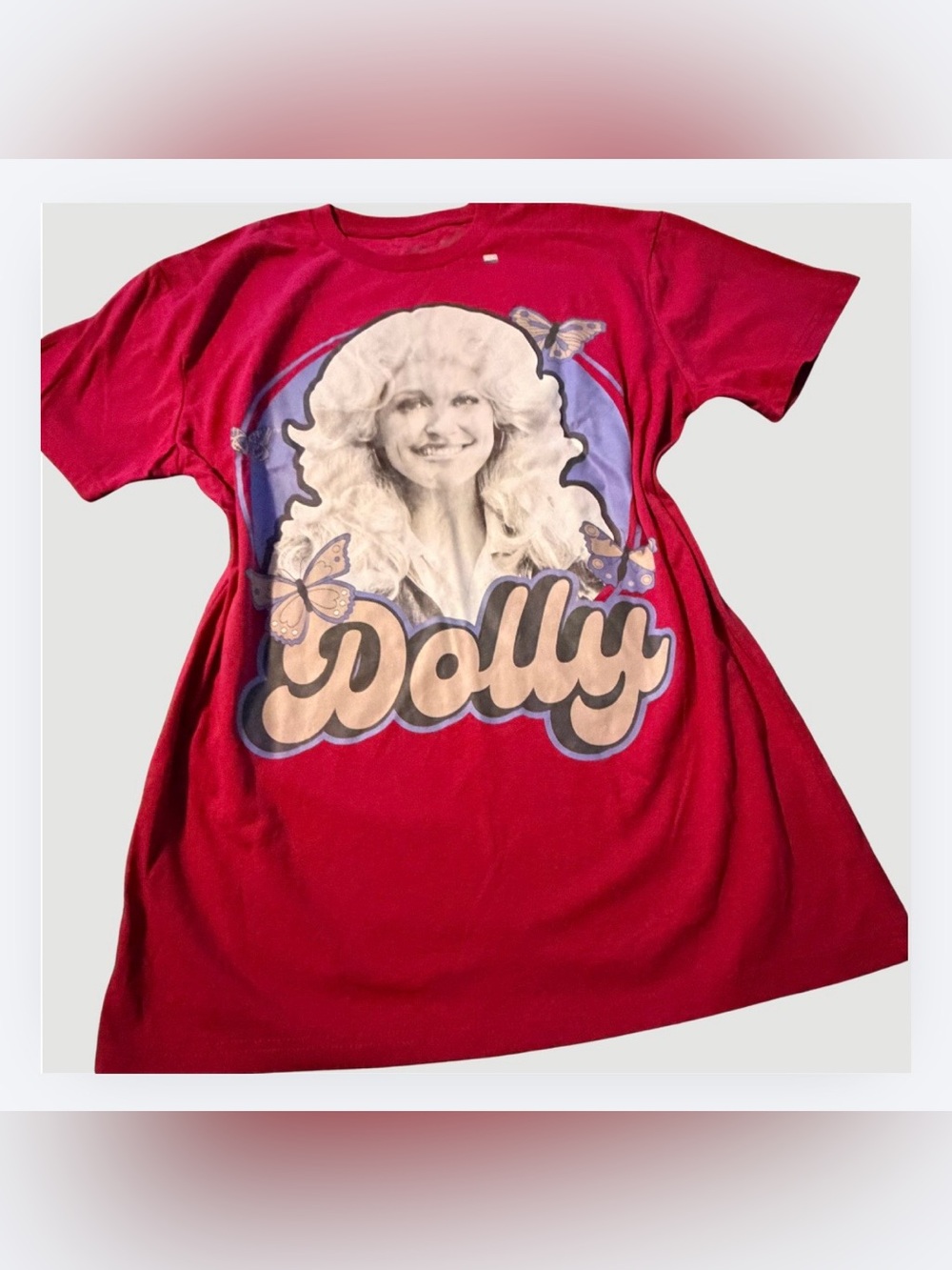 **SOLD** Dolly Parton Pink Tee, Size M - Picture 2 of 5